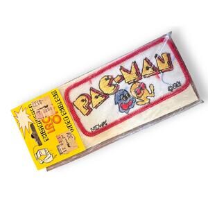 ac Man 80s Patch Vintage Iron On RARE Retro Video Games CLASSIC Arcade Deadstock